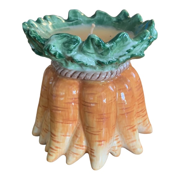 Fitz & Floyd Classics Candle Carrot Vegetable Poured Wax Ceramic 3 1/2 inches - Picture 4 of 7